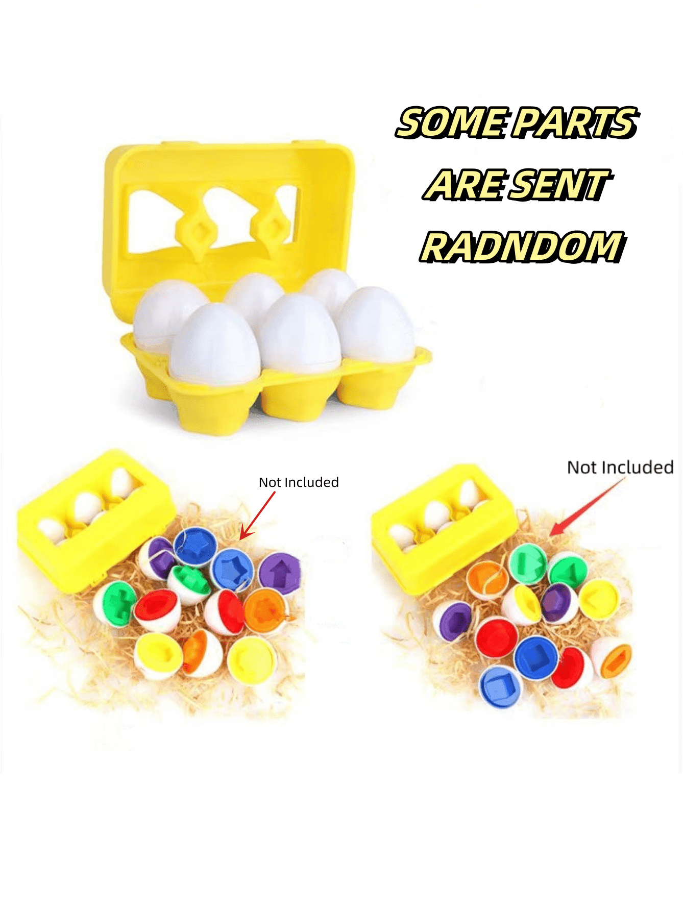 Color & Geometry Matching Eggs Set Toy For Boys & Girls, Helps Develop Cognition, 6 Eggs In Storage Case, Great Easter & Birthday Present (Random Color & Design)School, Student,Stationery,School Supplies - Image 1