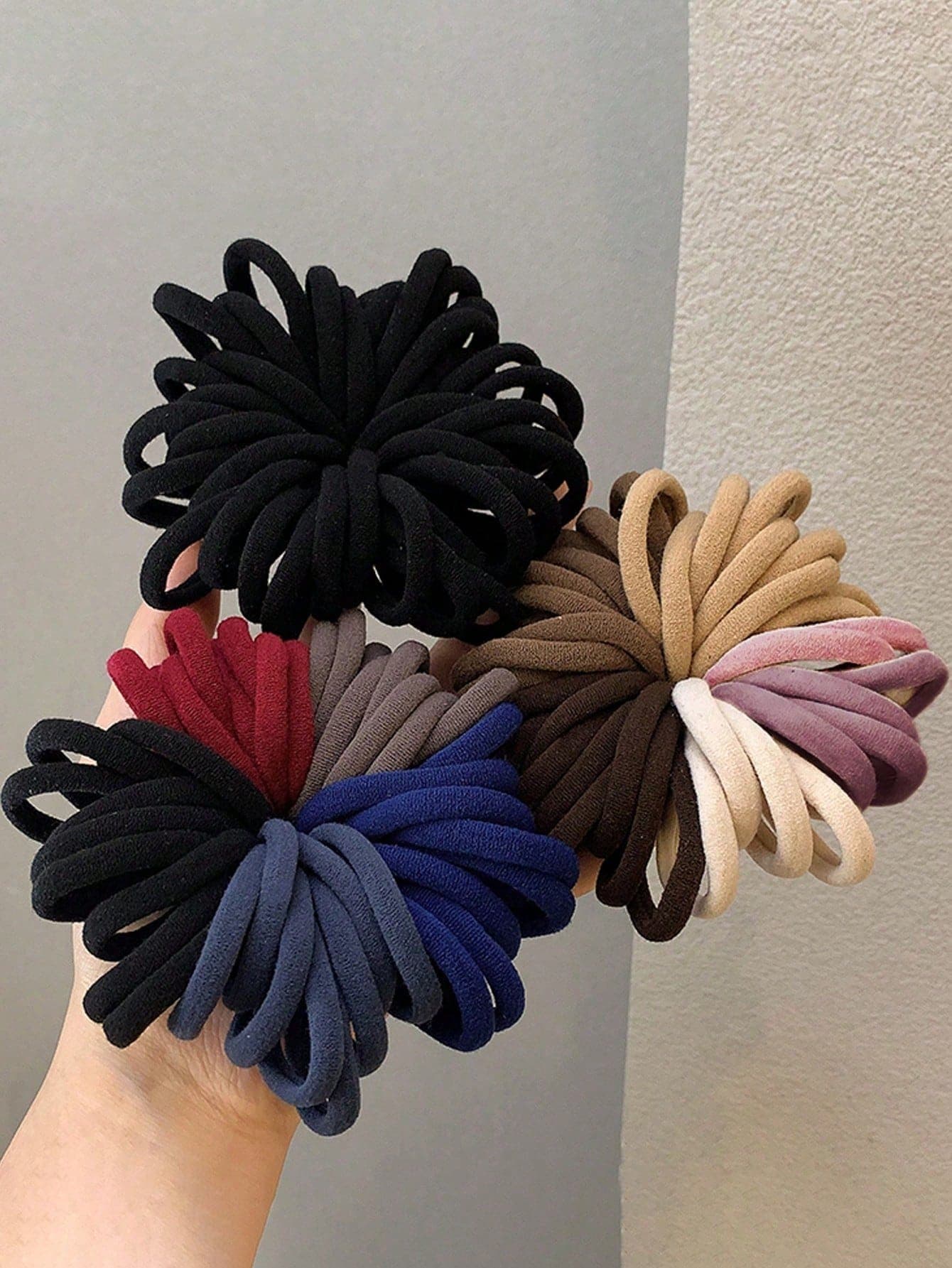 200pcs/10pcs Women's All-Match Black, Blue, Red, Khaki, Pink High-Elastic Nondamaging Hair Ties, Stylish & Versatile, Elegant & Chic, Simple & Minimalist Design Hair Bands, Suitable For Daily Wear, Casual, Party, Commute, Vacation, Face Washing, Makeup, Hairstyling - Image 1