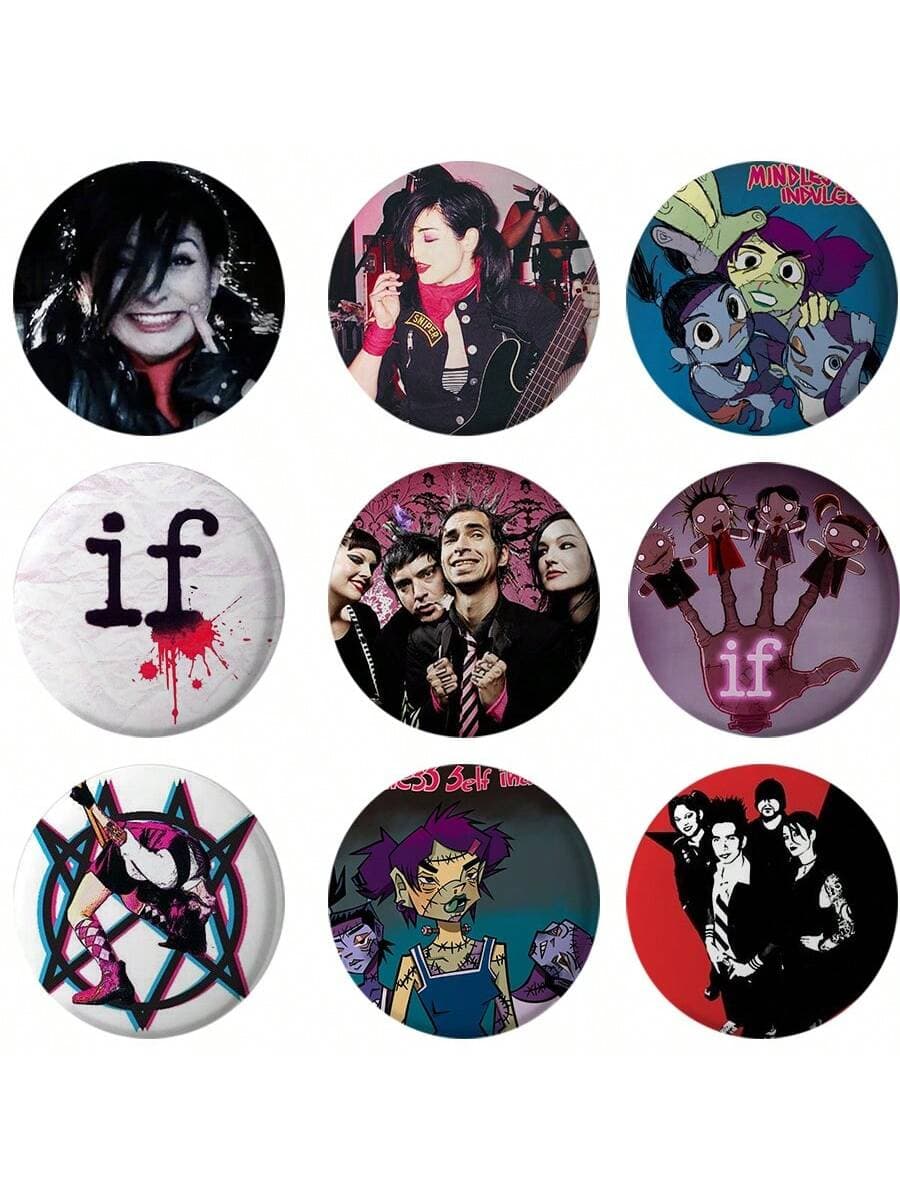 58mm New GIRLS Badge Mindless Self Indulgence Jamie Hewlett Cartoon Brooches Seem Strangely Pins For Fans Decor - Image 1