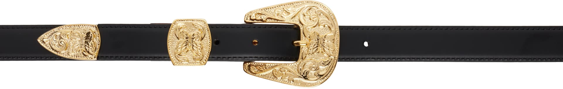 Black Papillon Western Tip Belt - Image 1