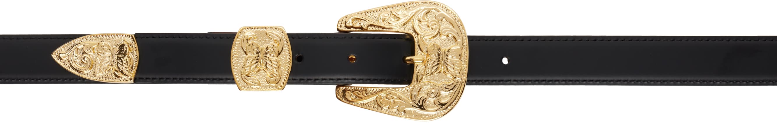 Black Papillon Western Tip Belt - Image 1