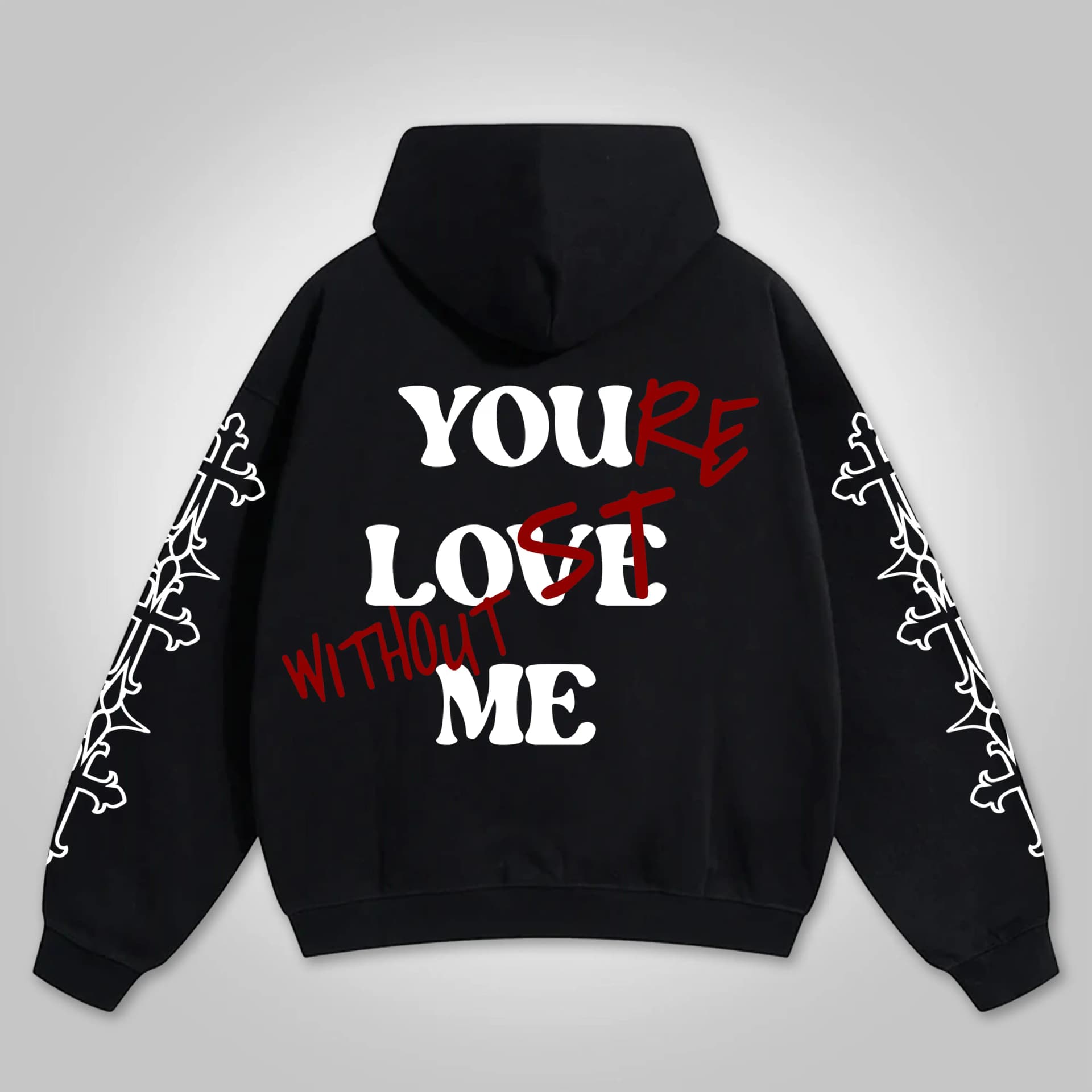 Your Lost Without Me Puff Print Graphic Zip-Up Hoodie - Image 1