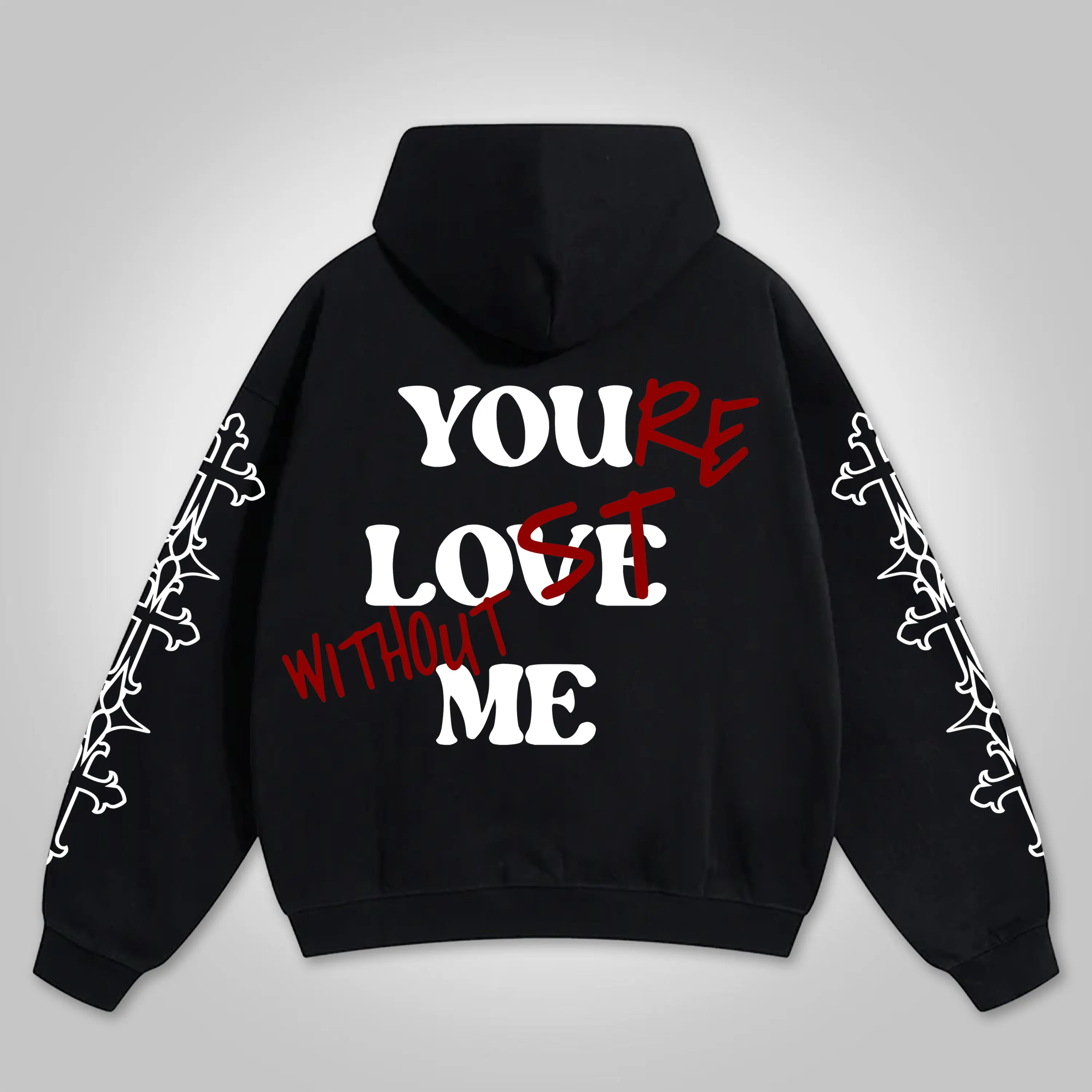 Your Lost Without Me Puff Print Graphic Zip-Up Hoodie - Image 1