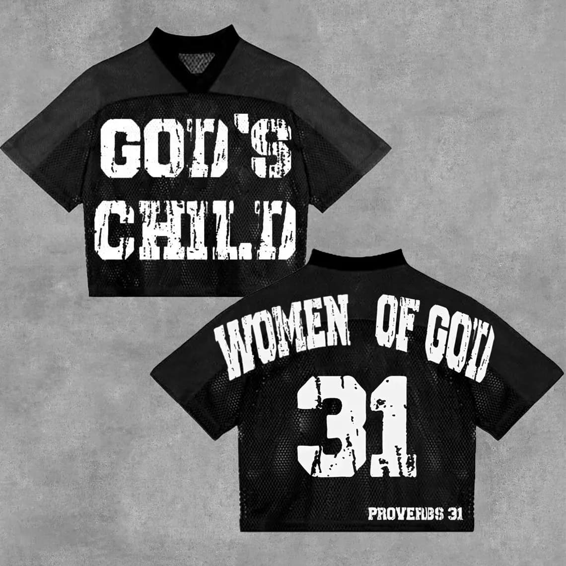 Sopula Vingate God's Child Women Of God Blokecore V-Neck Mesh Jersey - Image 1