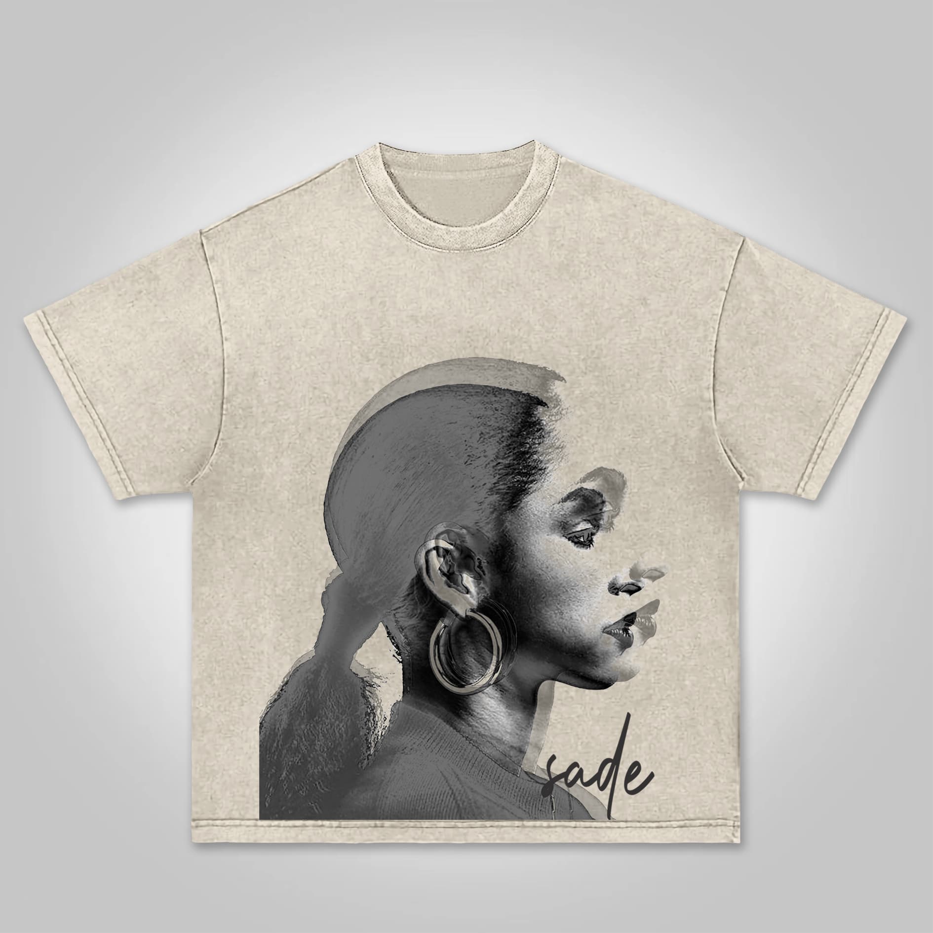Sopula Vintage Sade Adu Print Acid Wash T-shirt - Image 1