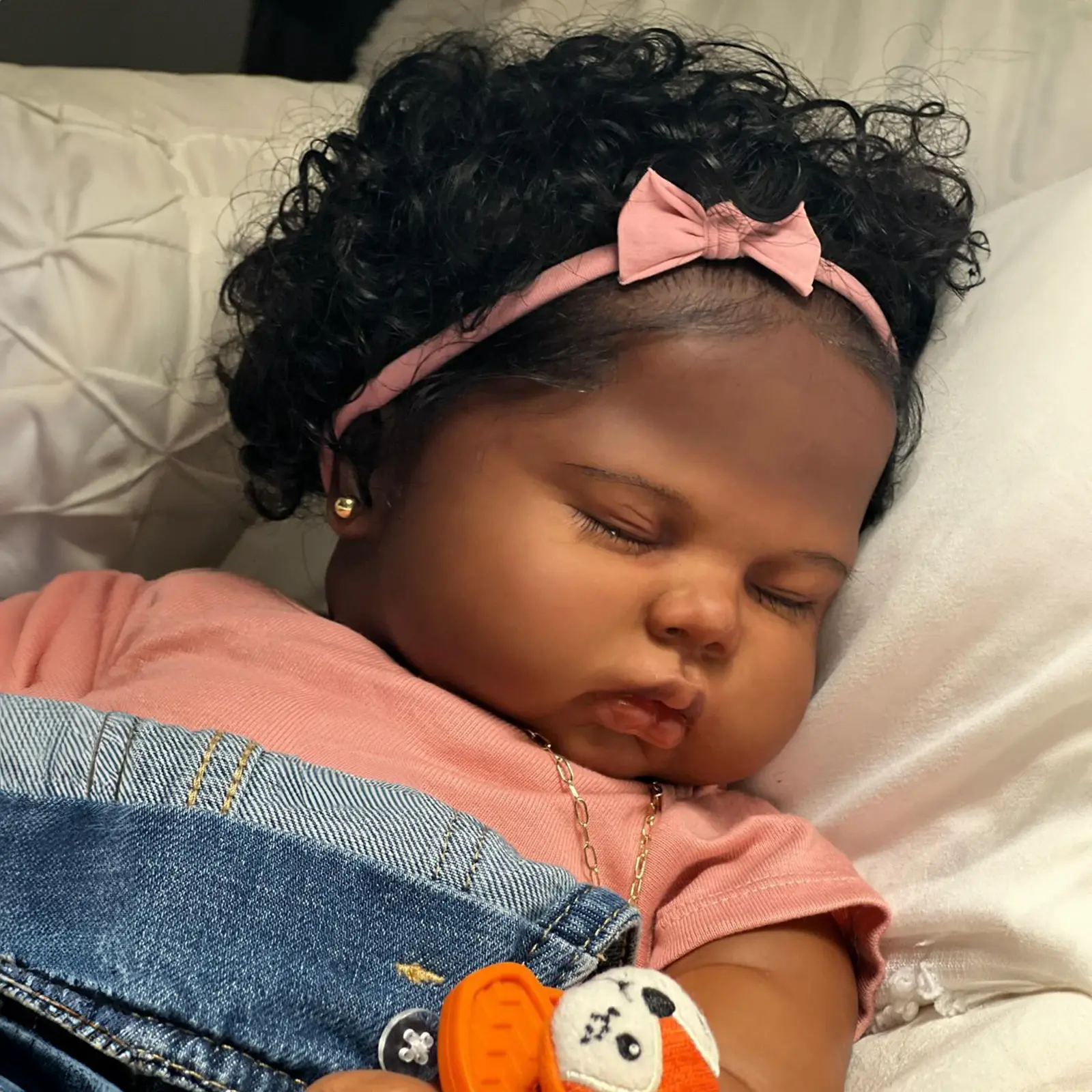 20" African American Reborn Baby Girl Doll with Heartbeat – Lifelike Newborn Lerawa - Image 1