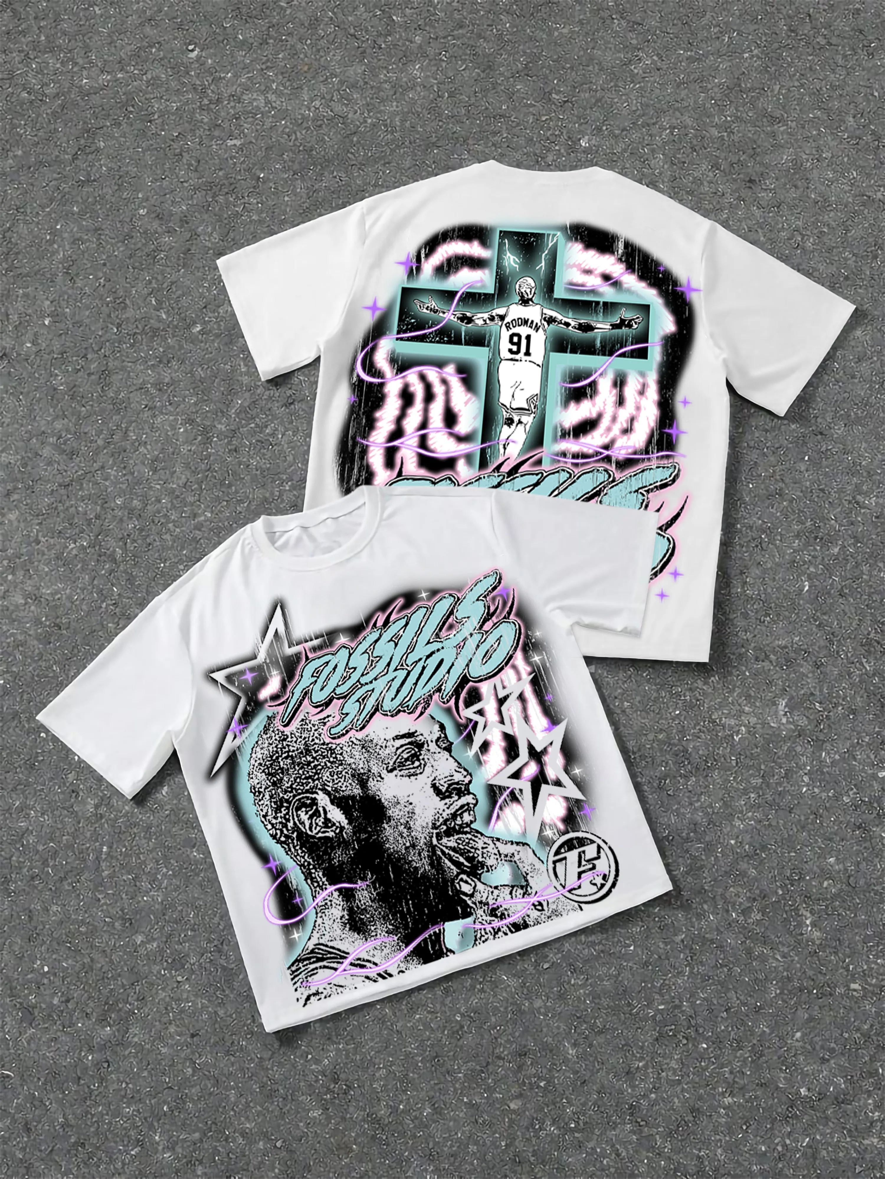 Vintage Basketball Legend Graphic Cotton White T-Shirt - Image 1
