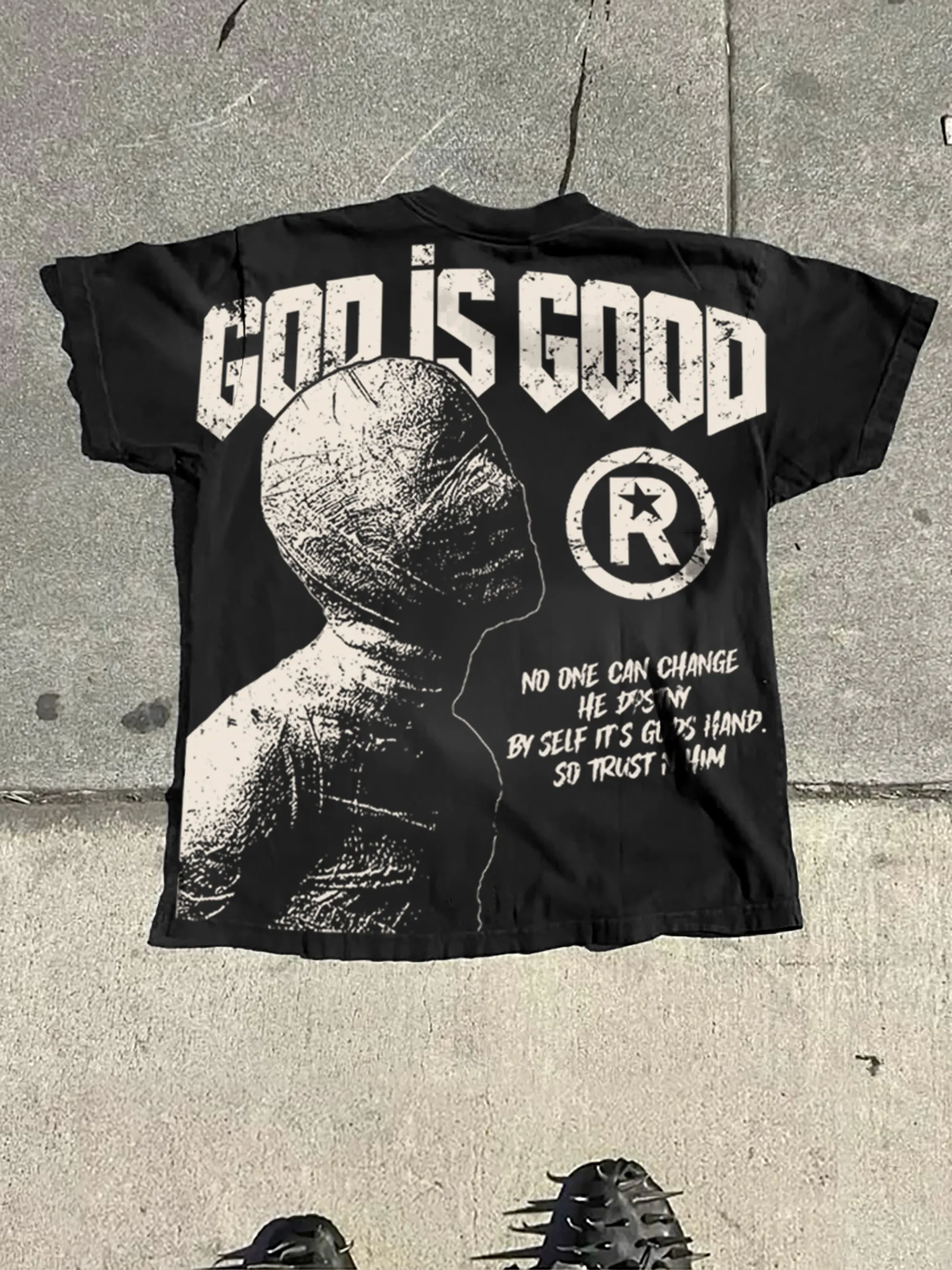 God Is Good-vintage Destiny Mummy Graphic Cotton T-shirt - Image 1