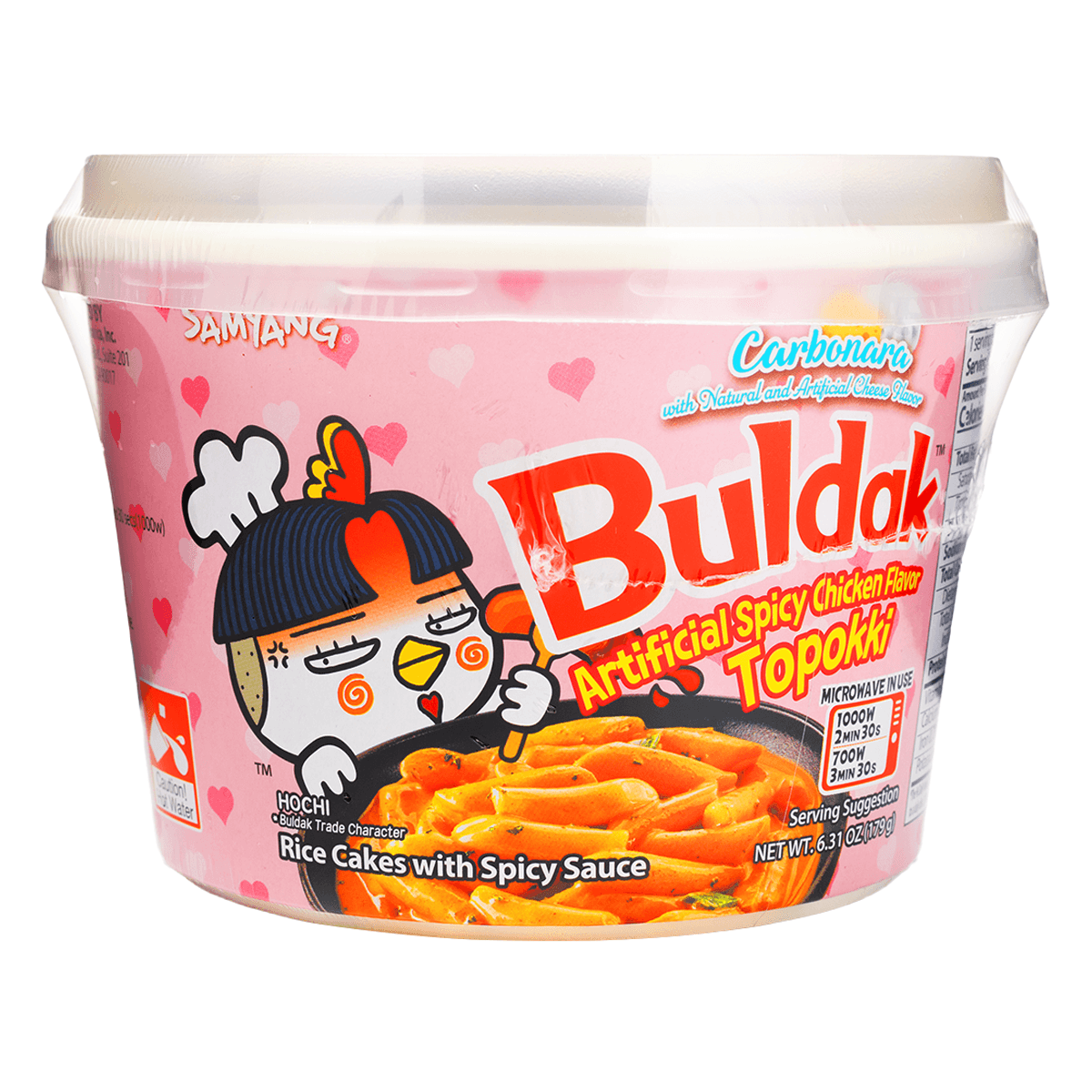 Samyang Buldak Carbo Topokki Bowl, Hot Chicken Flavor 179 g - Image 1