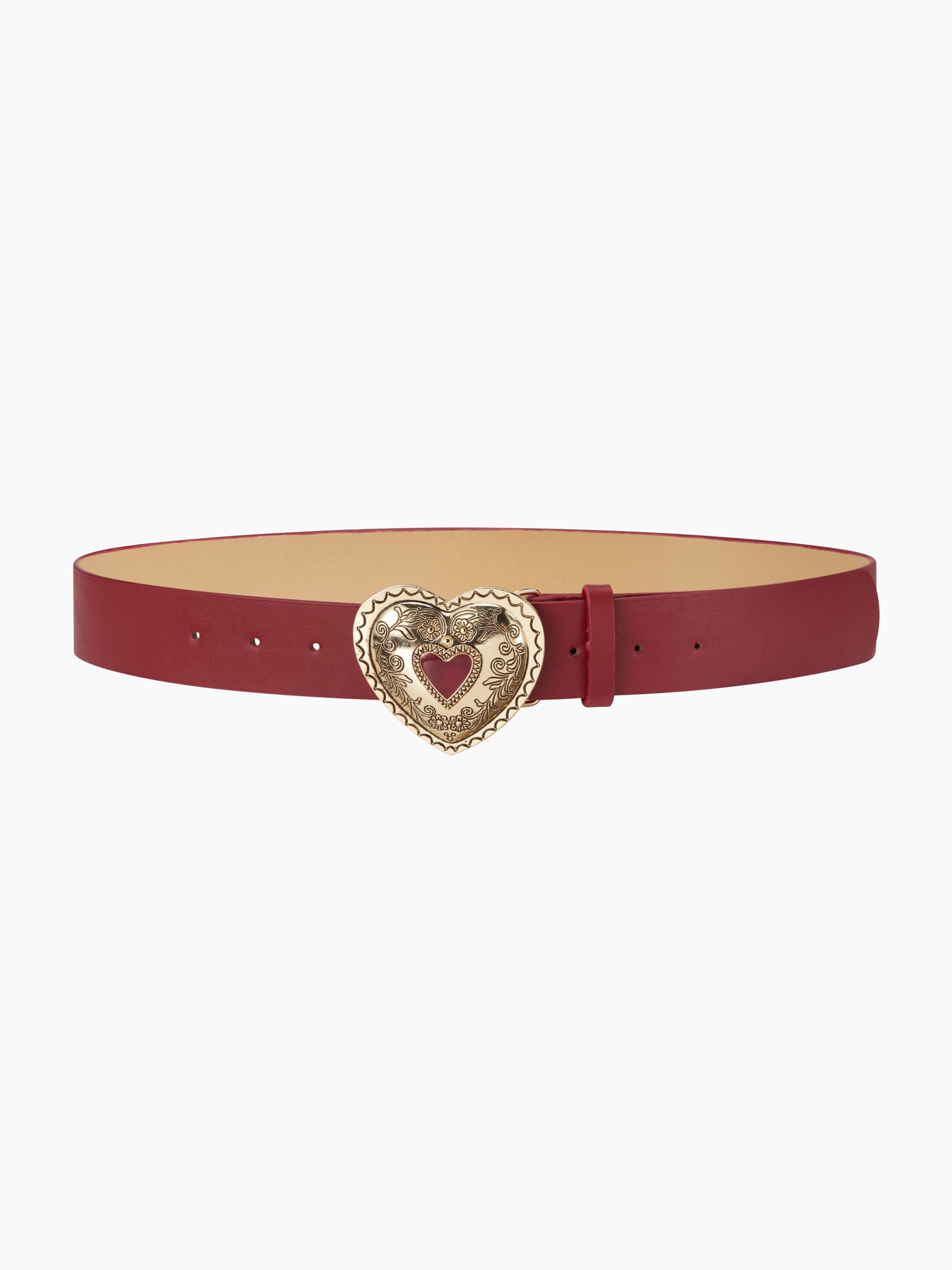 PU Leather FLORAL HEART SHAPED BUCKLE BELT For Daily Casual Party/Clubbing Coffee Shop - Image 1