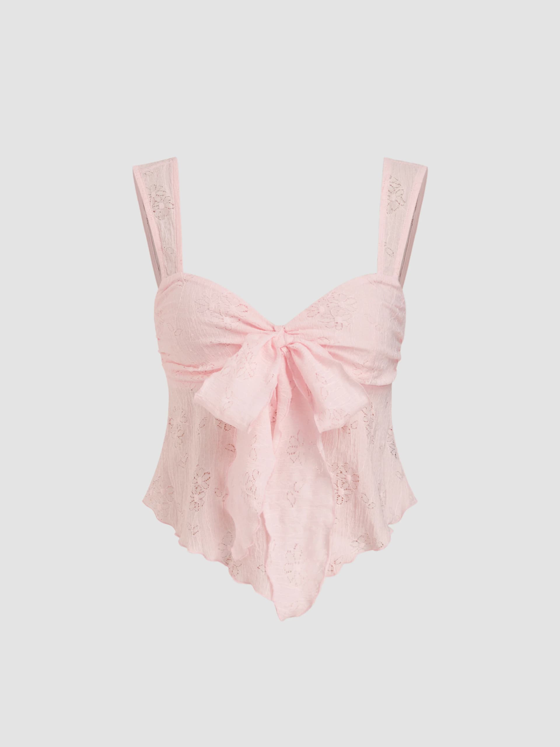 Lace Lace Sweetheart Bowknot Tank Top For Date - Image 1
