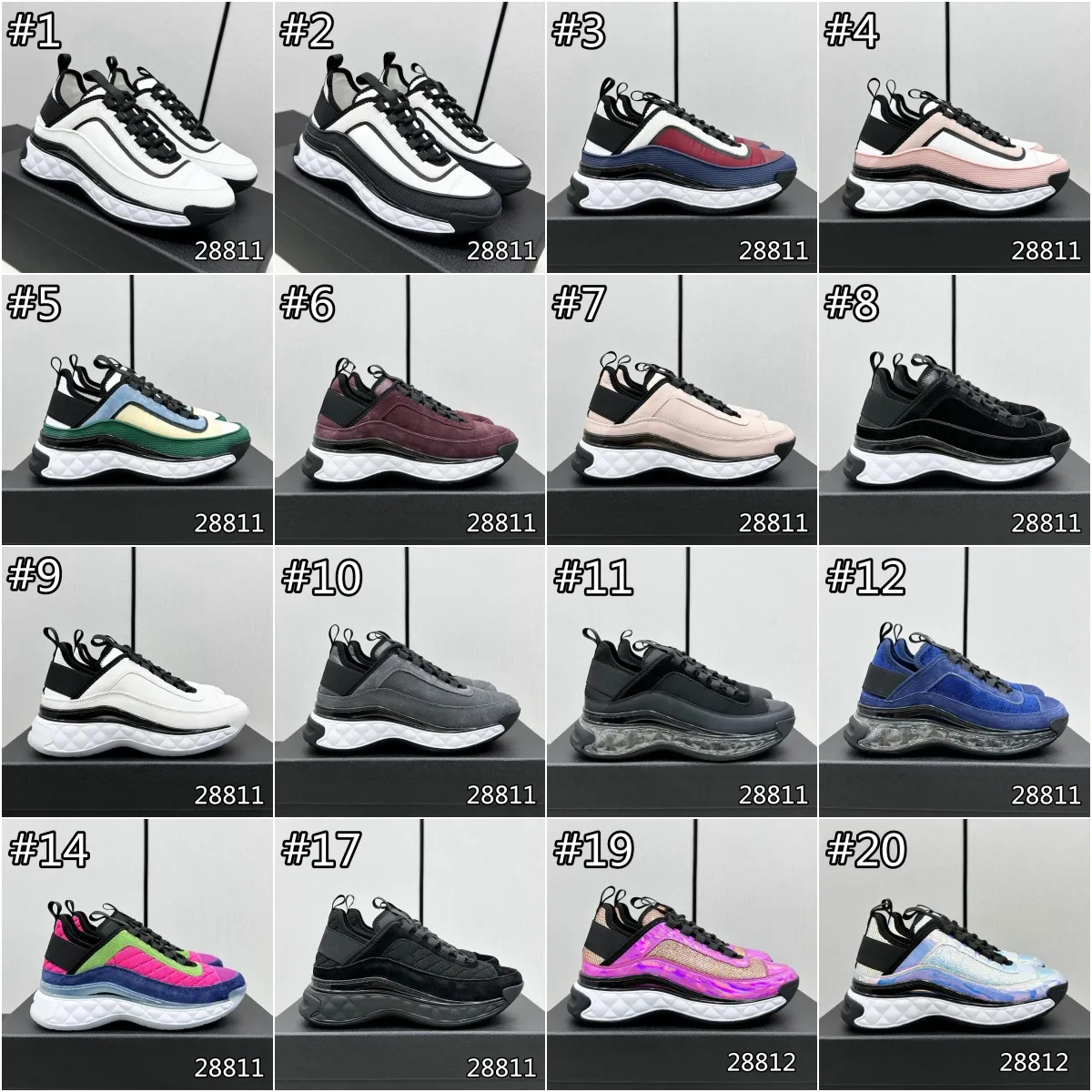 Men women suede leather calfskin classic printed casual Sneaker trainers canvas diamond sneaker Size 35-45 - Image 1