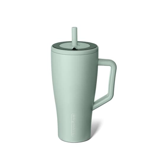 BrüMate Era 30 oz Tumbler with Handle and Straw | 100% Leakproof Insulated Water Bottle Tumbler with Lid and Flexible SoftSip Straw | Made of Stainless Steel | Cup Holder Friendly | 30oz (Sage) - Image 1