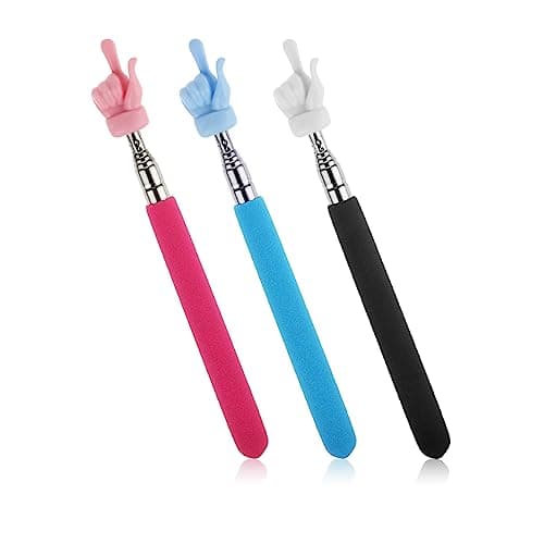 TIESOME Retractable Teachers Pointer, 3Pcs Telescopic Finger Pointer Stick Mini Extendable Classroom Pointer for Handheld Presenter Classroom Whiteboard Pointer Classroom Supplies - Image 1