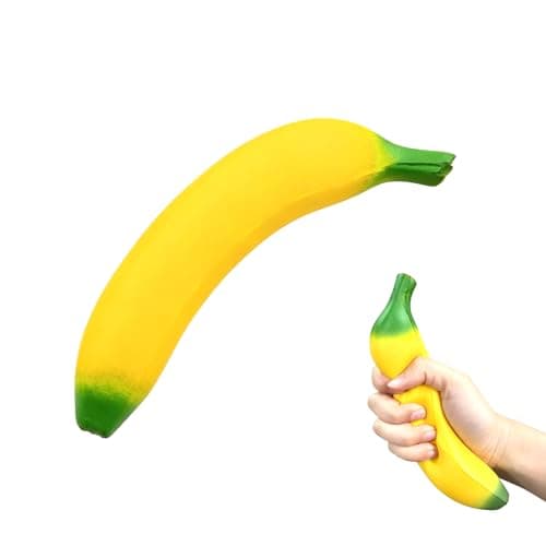Banana Squishy Toy, Squishy Banana Fidget Toy for Adults, Banana Squeeze Toys for Stress Relief and Energy Enhancement - Image 1