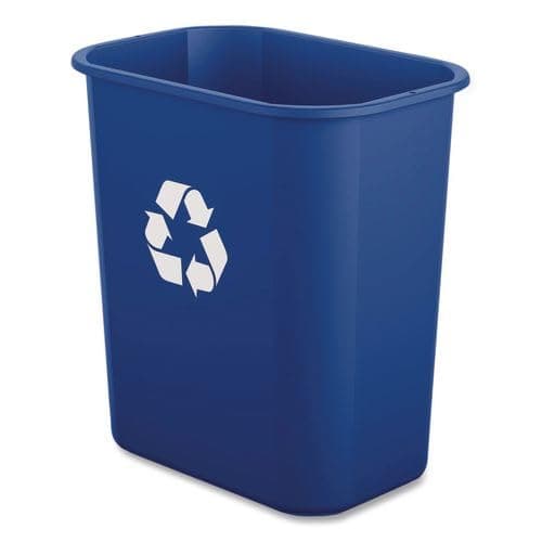 Boardwalk Deskside Recycling Bin, 3 Gallon Small Trash Can, Blue Plastic, Indoor, Easy-to-Clean, 12.13" High, Made in The USA - Image 1