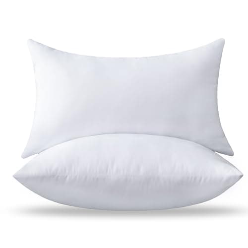 OTPIPCS 12 x 20 Pillow Insert Set of 2 - Premium Soft and Fluffy Small Lumbar Pillow Sofa Decorative White Rectangle Throw Pillow Inserts Stuffing for Living Room Couch and Bedroom Interior Cushions - Image 1