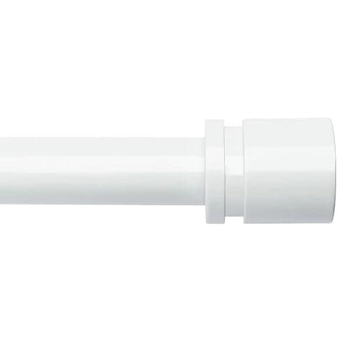 Byondeth Curtain Rods for Windows 16 to 88 Inches Adjustable Length 1 Inch Diameter Window Curtain Rod with Aluminium End Cap, White - Image 1