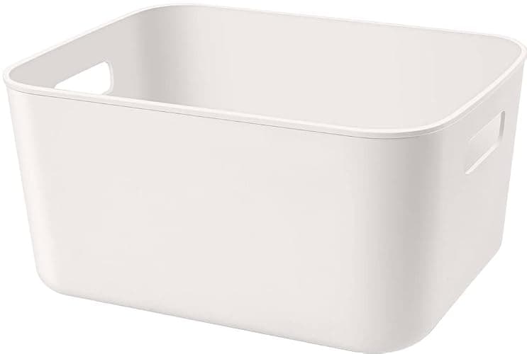 Amyup Set Of 2 Plastic Storage Bins,10.5×8×5.5" Versatile Kitchen Pantry Organization and Storage,for Plastic Storage Container Under Bed,Under Sink Bathroom Organizer (2 Pack Medium, White) - 2 Pack Medium - White - Image 1