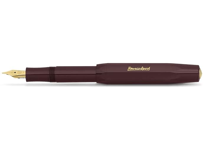 Kaweco CLASSIC SPORT Fountain Pen Bordeaux with 23 Carat Gold-Plated Steel Nib and Iridium Tip for Ink Cartridges I Sport Fountain Pen 13 cm I Nib: M (Medium) - Image 1