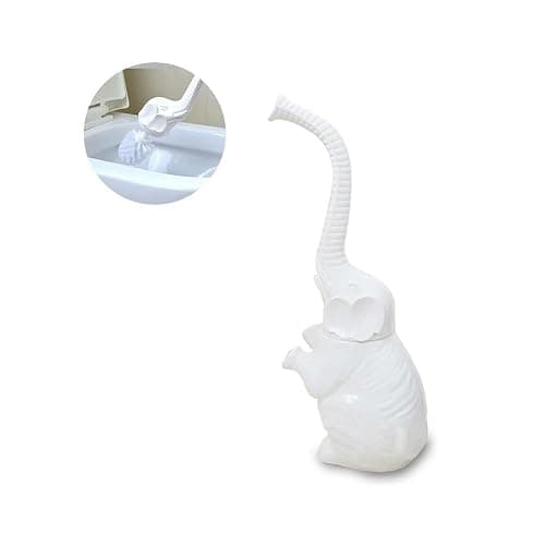 AORTULL Toilet Brush and Holder Set,Modern Ceramic Toilet Bowl Brush Holder,Cute Bathroom Decor, Non-Scratch Bristles, Space-Saving White Household Cleaning Tool for Bathtub - Image 1