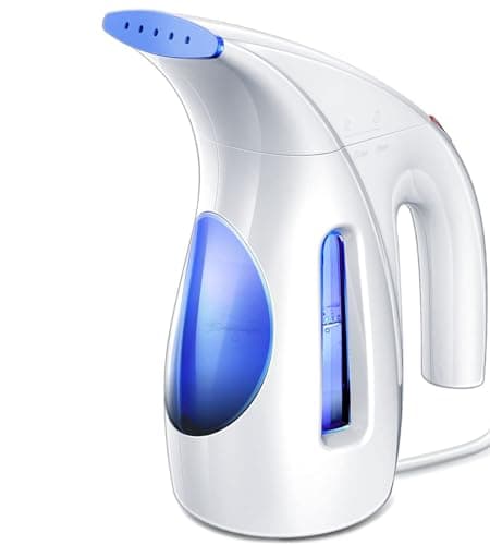 HiLIFE Steamer for Clothes, Portable Handheld Design, 240ml Big Capacity, 700W, Strong Penetrating Steam, Removes Wrinkle, for Home, Office and Travel(ONLY FOR 120V)(Blue) - Blue - Image 1