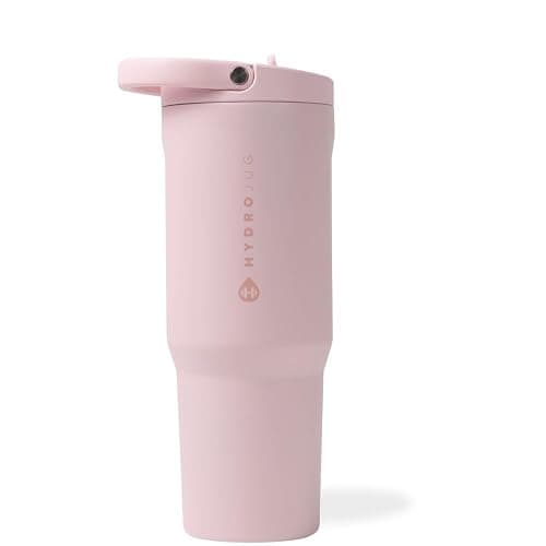 HydroJug Sport - Stainless Steel Tumbler with Straw, Vacuum Insulated, 32oz Leakproof Water Bottle, Ergonomic Design, Reusable, Dishwasher Safe, Rubber Base, Durable for Gym or Outdoors, Pink Sand - Image 1