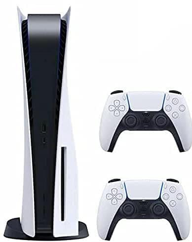 Playstation 5 Disc Version PS5 Console - Additional Controller, 4K-TV Gaming, 16GB GDDR6 RAM, 8K Output, WiFi 6. Ultra-High Speed 825GB SSD - U Deal (Renewed) - Image 1