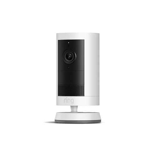 Ring Outdoor Cam Plus, Battery (newest model), Home or business security, Wide-Angle 2K Video with Ring Vision, Low-Light Sight for full-color night vision, Mount-Anywhere Versatility, White - Image 1