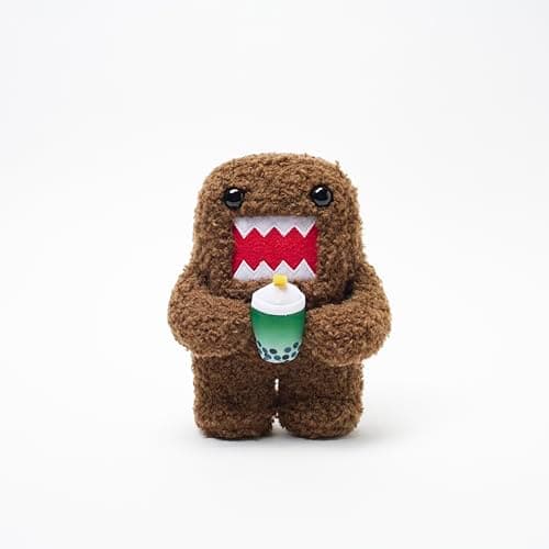 LICENSE 2 PLAY Domo Kun 6.5-Inch Plush – Bubble Tea Edition with Fabric Boba Cup & Straw - Super-Soft Collectible Toy for Kids, Kidults & Nostalgic Fans - Image 1