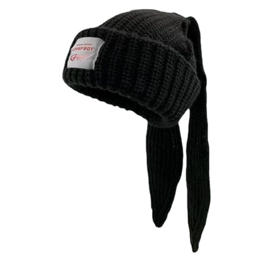 OMLAMP Y2k Hats New Jeans Bunny Ears Hat Kpop Outfits for Women Women's Beanie Hip-hop Beanies Grunge Girl Caps - Image 1