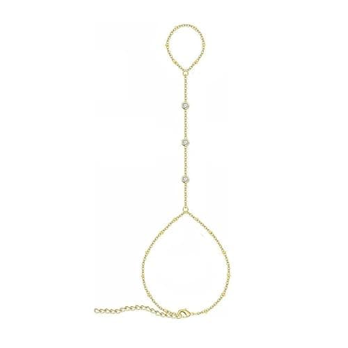 FDEETY Bracelets pour Femme de Chaîne d'Anneau Lié à Doigt Attaché à Anneau Réglable pour Filles - Image 1