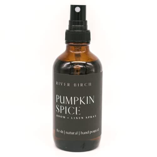 River Birch Pumpkin Spice Scented Linen and Room Spray | Home Fragrance | 4 oz Glass Amber Bottle | Luxury Signature Scent | Handmade in Texas - Image 1