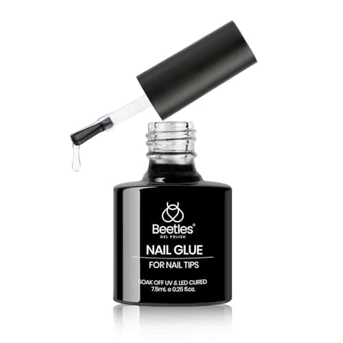 Beetles 5 in 1 Nail Glue Gel for Nail Tips and Clear Acrylic Nails Long Lasting, Curing Needed UV Extension Glue for Clear False Nail Tips and Clear Press on Nails, Nail Repair Treatment - 0-Nail Glue for Tips - Image 1