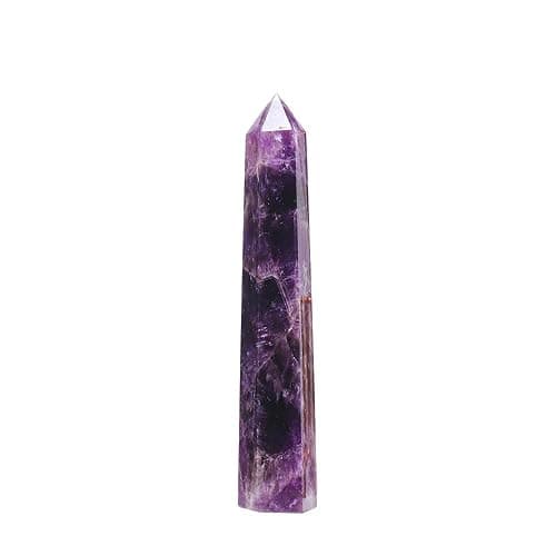 Apengshi Amethyst Large Crystal Tower Natural Dream 5.9"-6.3" 6 Faceted Single Point Chakra Healing Crystal Wand Energy Meditation Stone Home Decor Collection Gift - Image 1