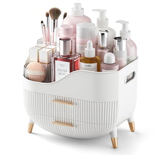 Pajiriona Makeup Organizer with Drawers,Skincare Organizer for Vanity,Storage Box with Handle,Large Cosmetic Display Case for Dresser, Bathroom Countertop - Image 1