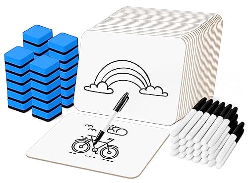Dry Erase LapBoards, PANDRI 26 Pack Double Sided 12.5 x 9 Inch Whiteboards with 26 Erasers and 26 Markers, Dry Erase Boards for Office Students Classroom Teacher Supplies - Image 1