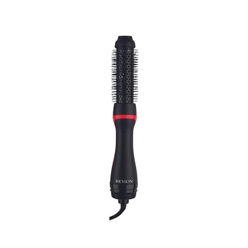 REVLON One-Step Root Booster Round Blow Dryer Brush and Hair Styler - Revive Styles, Boost Roots, and Add Volume to hair with this Hot Air Brush, 1 ½ inch Barrel (Black) - Image 1