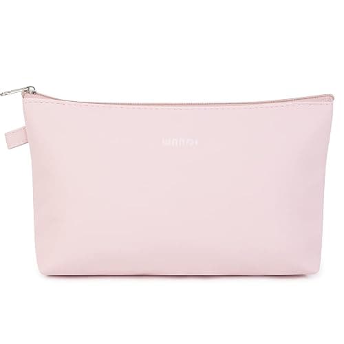 WANDF Cosmetic Bag for Women Makeup bag Organizer Small Mini Makeup Pouch for Purse Water Resistant Girls Gift (Pink) - Image 1