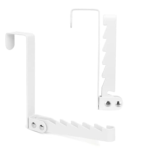 FYY Over The Door Hooks Hanger, 2 Pack Collapsible Folding Over The Door Organizer Rack Space Saving Hanging Storage Hanger for Clothes, Coats, Towels for Bedroom Bathroom White - Image 1