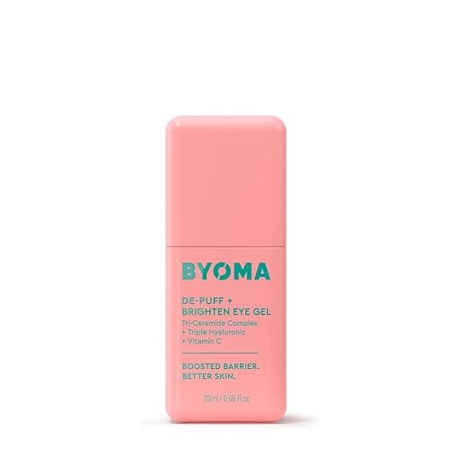 BYOMA De-Puff + Brighten Eye Gel - Lightweight Gel Eye Cream for Dark Circles, Puffiness & Wrinkles - Under Eye Cream With Hyaluronic Acid & Vitamin C - Barrier Repair Skincare - 0.68 fl. oz - Image 1