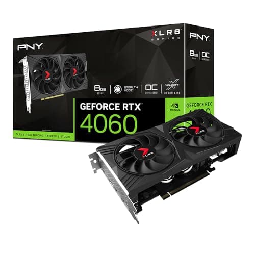 PNY GeForce RTX™ 4060 8GB XLR8 Gaming Verto™ Dual Fan OC Graphics Card DLSS 3 (128-bit, PCIe 4.0, GDDR6, HDMI/DisplayPort, Supports 4k, 2 Slot) - Image 1