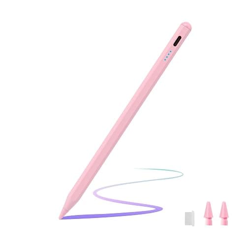 Stylus Pen for iPad 9th&10th Generation,Pencil with Palm Rejection Apple Pencil for (2018-2025) 10th/9th/8th/7th/6th Gen, iPad Pro 11/12.9 inch, 11&13-inch(M2) /5th/4th/3th Gen,Mini 6th/5th Gen-Pink - Pink - Image 1