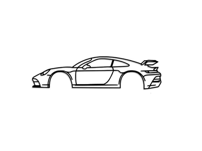 NORTH KAISER Sport Car Metal Wall Art I Automotive Silhouette Wall Decor I Minimalist Wall Sculpture Decorations for Garage Man Cave Outdoor Bedroom (35 x 10 cm) - Image 1