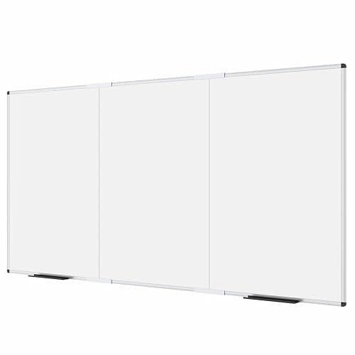 VIZ-PRO Large Magnetic Whiteboard, 96 x 48 Inches, Foldable Dry Erase Board | 8' x 4' Wall Mounted White Board for School Office and Home - Image 1