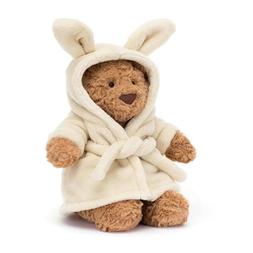 Amazon.com: Jellycat Bartholomew Bear with Bathrobe Stuffed Animal, 10 inches - Teddy Bear Plush - Soft & Huggable - Classic Children's Gift : Toys & Games - Image 1