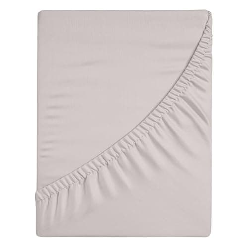 Venice Home 100% Cotton Fitted Sheet Only - Deep Pocket up to 16inch - All-Around Elastic - T-Shirt Fabric Jersey Knit - Extra Soft - Easy Fit - All Season - Comfy (Beige, Full) - Image 1