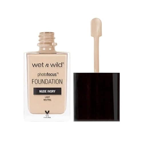 Wet n Wild Photo Focus Matte Foundation, Buildable High-Performing Liquid Makeup, Flash-Proof No White Cast and Pore-Blurring Finish, Nude Ivory - Image 1