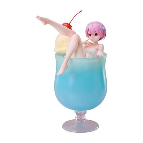 LUNK REM/Remu Figures,Wine Glass Ramu/RAM Anime Figure Model,Cute Girl Figurine Action Statue Figura Anime Decoration 7.87IN - Image 1