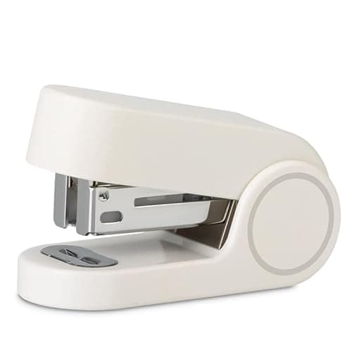 White Color Mini Stapler with 830 Staples,20 Sheet Office Desktop Small Cute Compact Travel Size Stapler for Students & Office (White) - Image 1